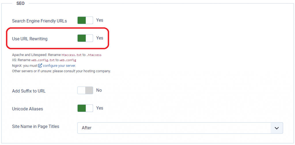 Joomla: Use URL Rewriting = Hata 500 - Webmaster - SEO